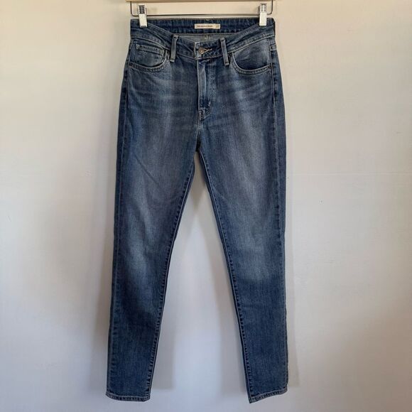 Levi's 721 High Rise Skinny Jeans Blue Denim Womens Size 27 - Picture 2 of 9